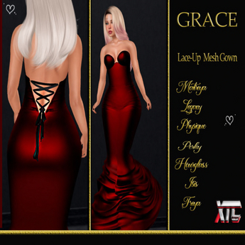 Second Life Marketplace - XTC Grace Lace up gown